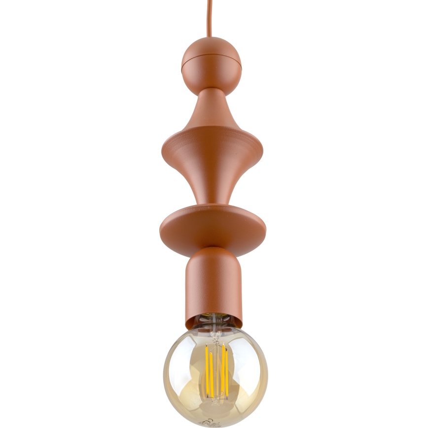 Lampadario a sospensione con filo TOWER 1xE27/15W/230V color mattone