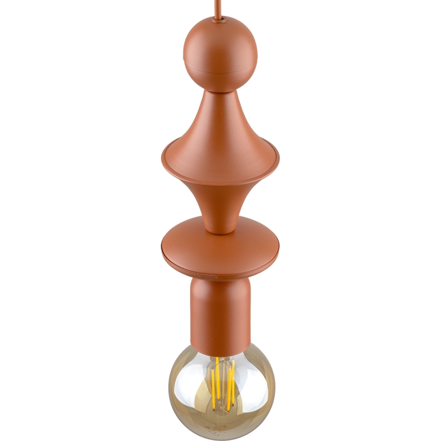 Lampadario a sospensione con filo TOWER 1xE27/15W/230V color mattone