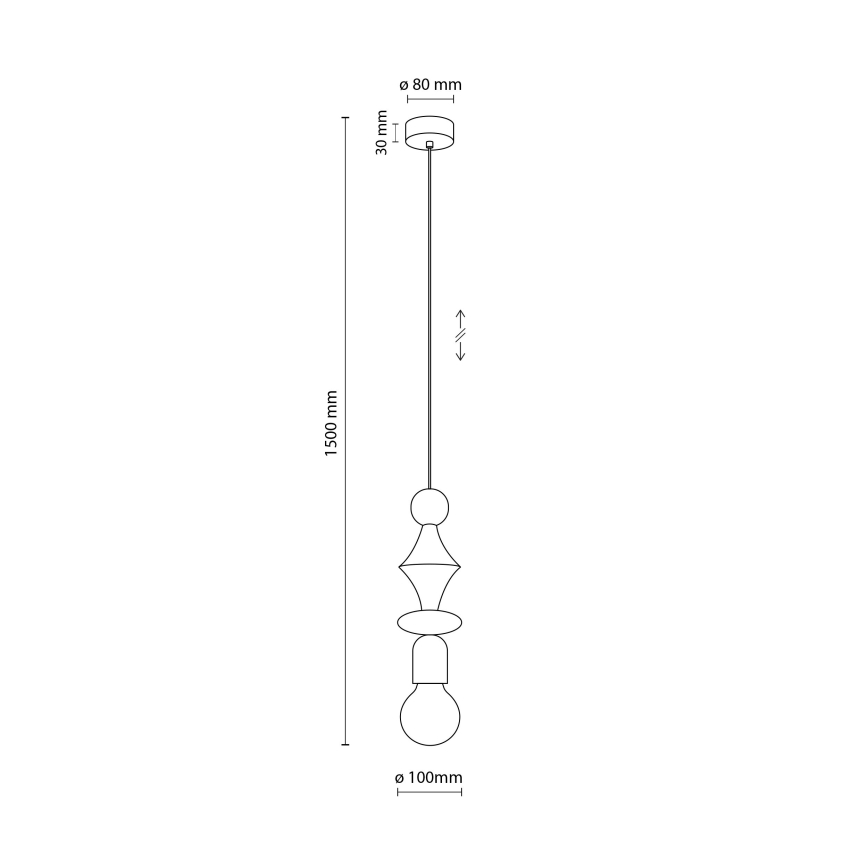 Lampadario a sospensione con filo TOWER 1xE27/15W/230V nero