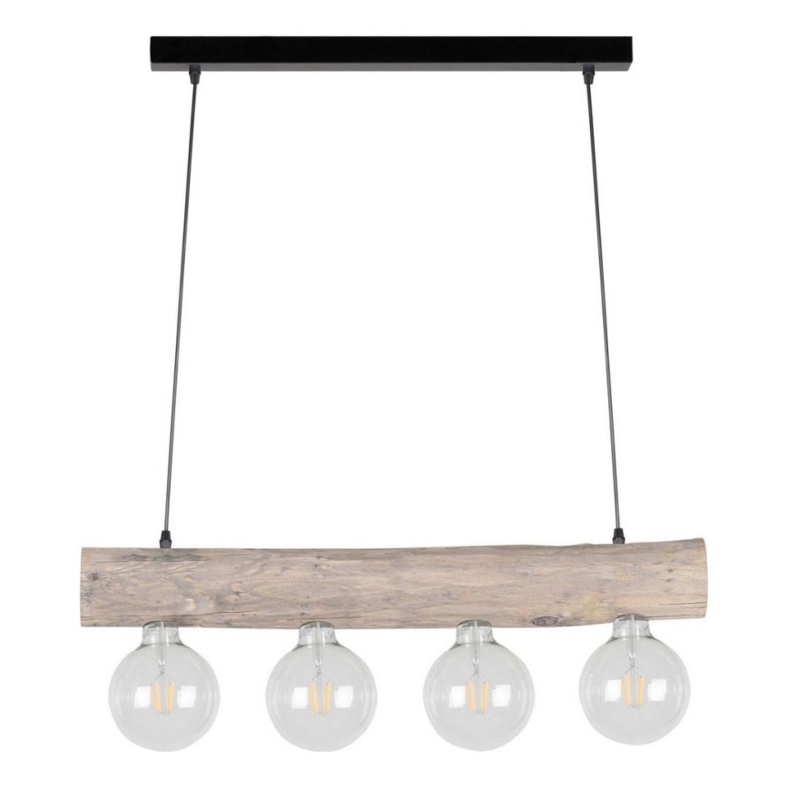Lampadario a sospensione con filo TRABO 4xE27/60W/230V pino