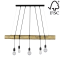 Lampadario a sospensione con filo TRABO 5xE27/60W/230V - certificato FSC