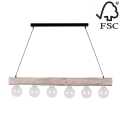 Lampadario a sospensione con filo TRABO 6xE27/60W/230V - certificato FSC