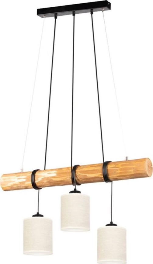 Lampadario a sospensione con filo TRENO 3xE27/25W/230V pino