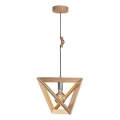 Lampadario a sospensione con filo TRIGONON 1xE27/60W/230V quercia opaco