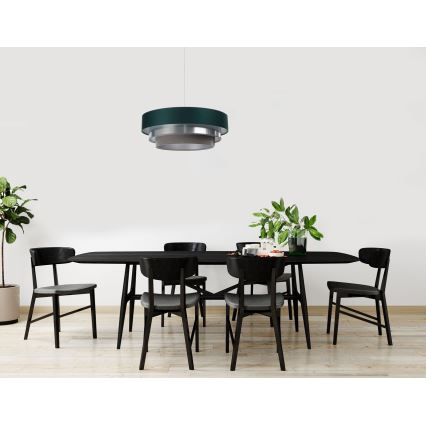 Lampadario a sospensione con filo TRINITI 1xE27/60W/230V verde/cromo lucido/grigio