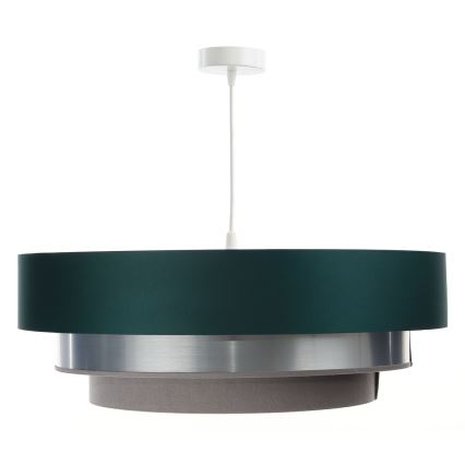 Lampadario a sospensione con filo TRINITI 1xE27/60W/230V verde/cromo lucido/grigio