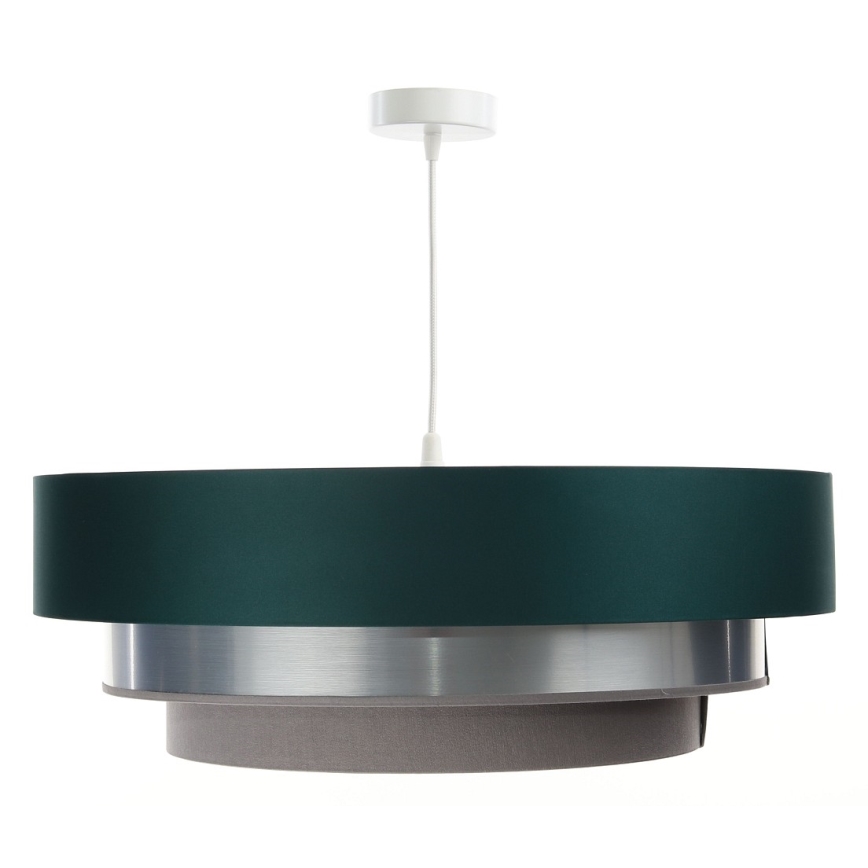 Lampadario a sospensione con filo TRINITI 1xE27/60W/230V verde/cromo lucido/grigio