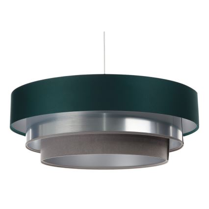 Lampadario a sospensione con filo TRINITI 1xE27/60W/230V verde/cromo lucido/grigio