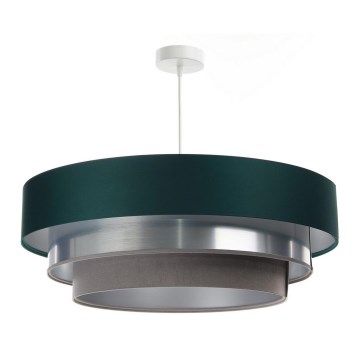 Lampadario a sospensione con filo TRINITI 1xE27/60W/230V verde/cromo lucido/grigio