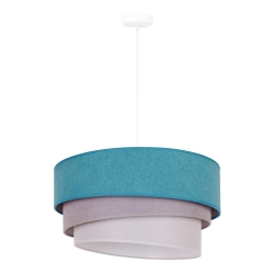 Lampadario a sospensione con filo TRIO 1xE27/15W/230V turchese/grigio/bianco