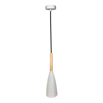 Lampadario a sospensione con filo TROSA 1xE27/40W/230V bianco/faggio