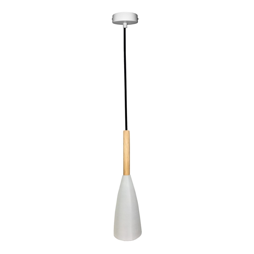 Lampadario a sospensione con filo TROSA 1xE27/40W/230V bianco/faggio