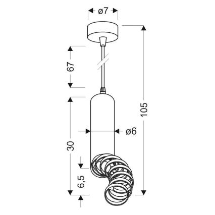 Lampadario a sospensione con filo TUBA 1xGU10/50W/230V bianco