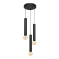 Lampadario a sospensione con filo TUBA 3xE27/15W/230V nero