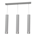 Lampadario a sospensione con filo TUBA 3xGU10/6,5W/230V grigio/cromo opaco