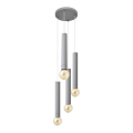 Lampadario a sospensione con filo TUBA 4xE27/15W/230V grigio