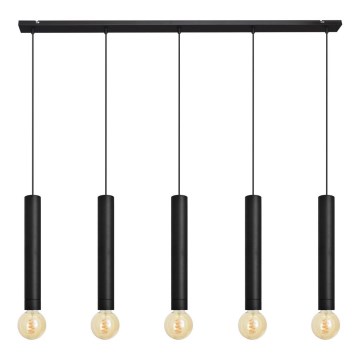 Lampadario a sospensione con filo TUBA 5xE27/15W/230V nero