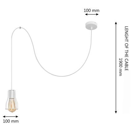 Lampadario a sospensione con filo TUBE 1xE27/15W/230V bianco