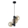 Lampadario a sospensione con filo TUBE 3xE27/60W/230V nero/fumé beige