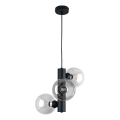 Lampadario a sospensione con filo TUBE 3xE27/60W/230V nero/limpido