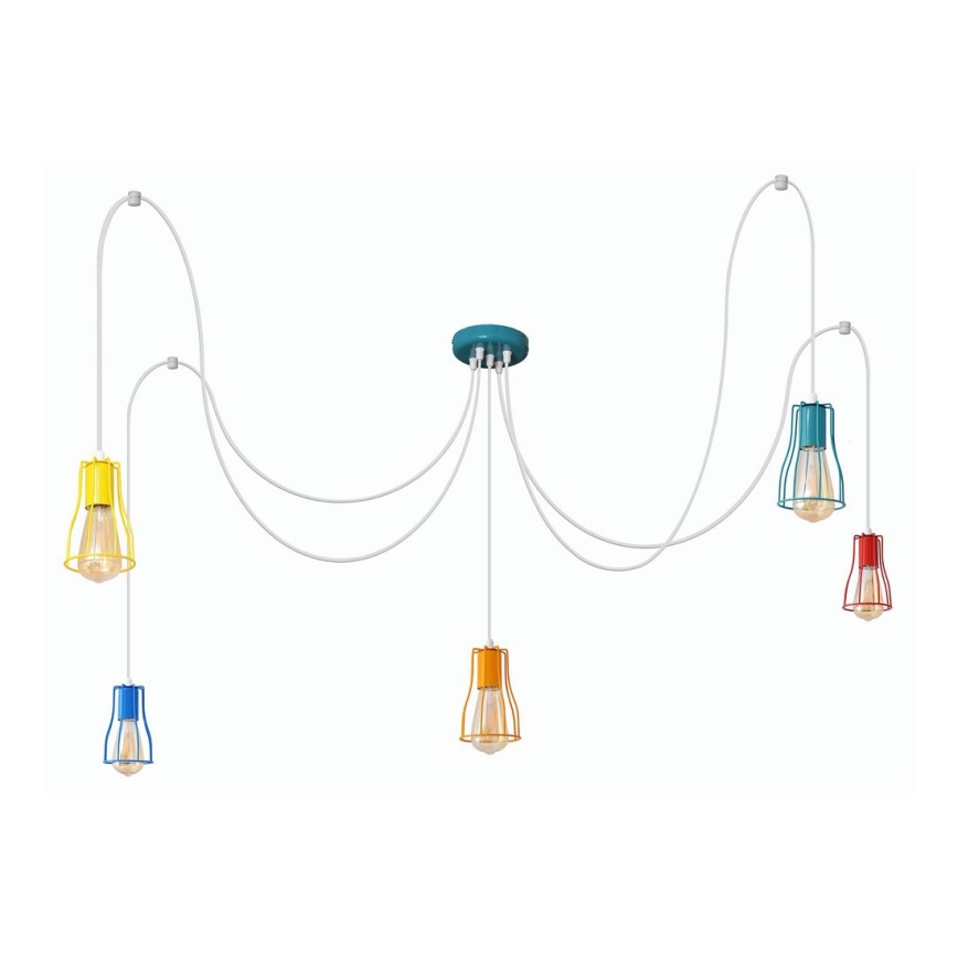 Lampadario a sospensione con filo TUBE 5xE27/20W/230V ragno