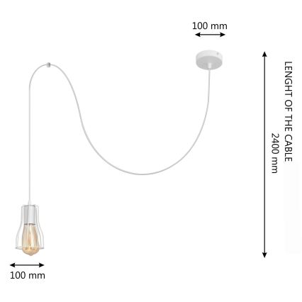 Lampadario a sospensione con filo TUBE LONG 1xE27/15W/230V bianco