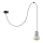 Lampadario a sospensione con filo TUBE LONG 1xE27/15W/230V nero/cromo lucido