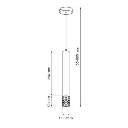 Lampadario a sospensione con filo TUBI 1xGU10/8W/230V bianco