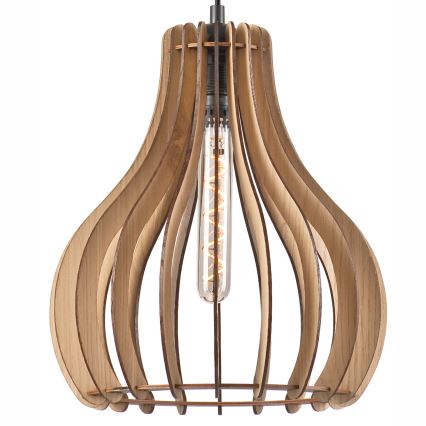 Lampadario a sospensione con filo TUCCI 1xE27/60W/230V diametro 29 cm quercia