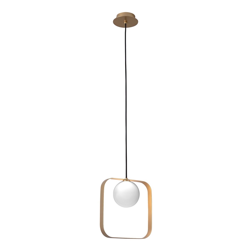 Lampadario a sospensione con filo TULA 1xG9/28W/230V quadrato oro