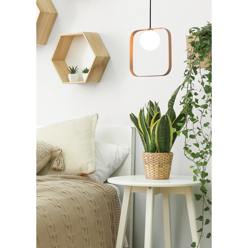 Lampadario a sospensione con filo TULA 1xG9/28W/230V quadrato oro