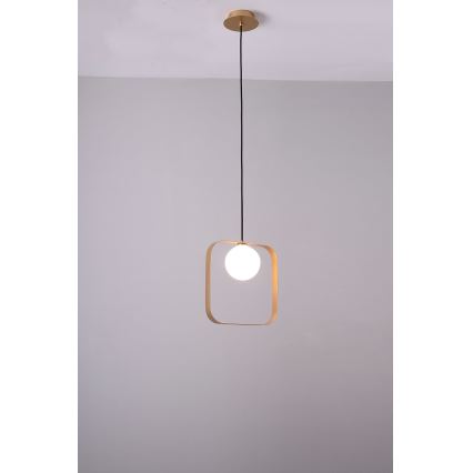 Lampadario a sospensione con filo TULA 1xG9/28W/230V quadrato oro