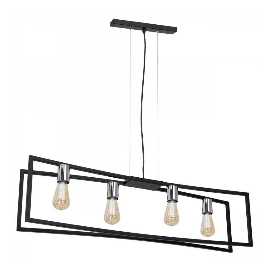 Lampadario a sospensione con filo TUNJA 4xE27/60W/230V nero/cromo lucido