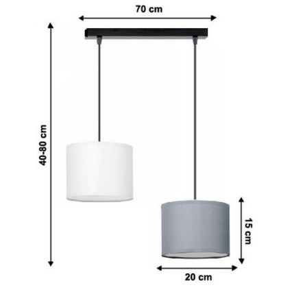 Lampadario a sospensione con filo TUZ 2xE27/60W/230V