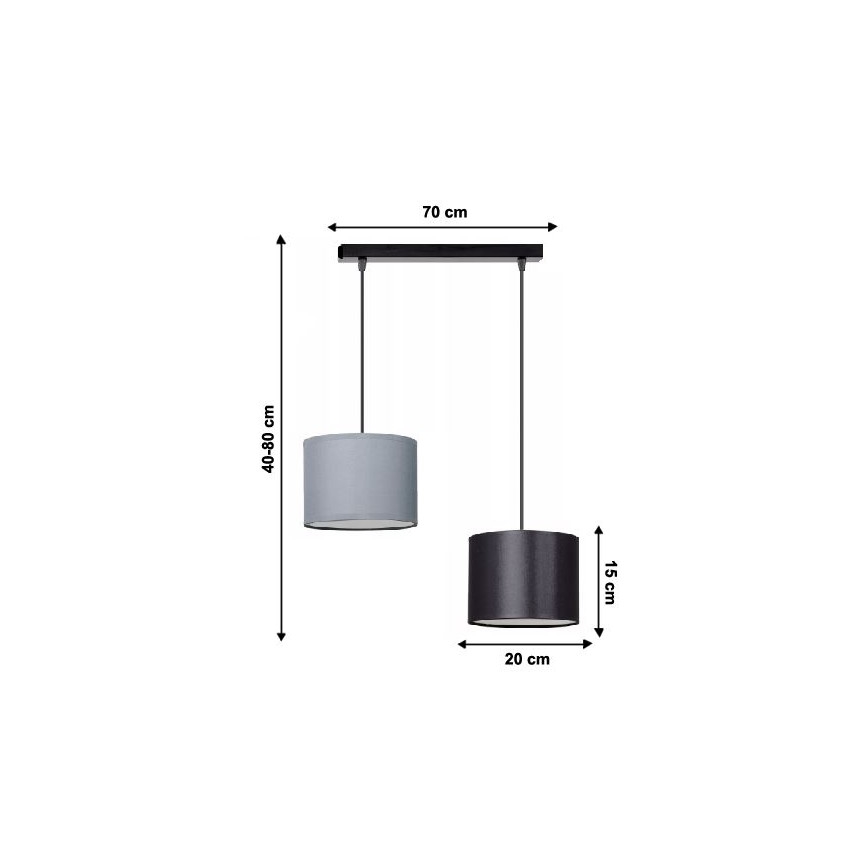 Lampadario a sospensione con filo TUZ 2xE27/60W/230V