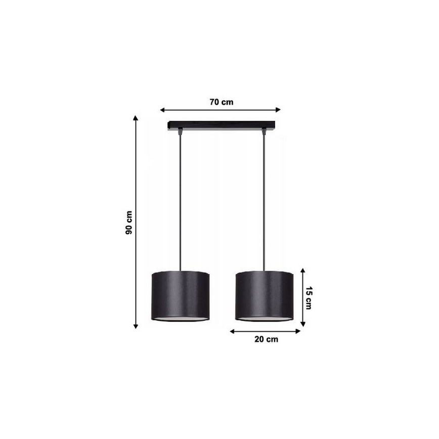 Lampadario a sospensione con filo TUZ 2xE27/60W/230V