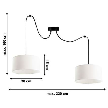 Lampadario a sospensione con filo TUZ 2xE27/60W/230V ragno