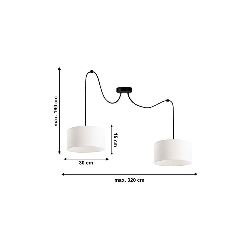 Lampadario a sospensione con filo TUZ 2xE27/60W/230V ragno