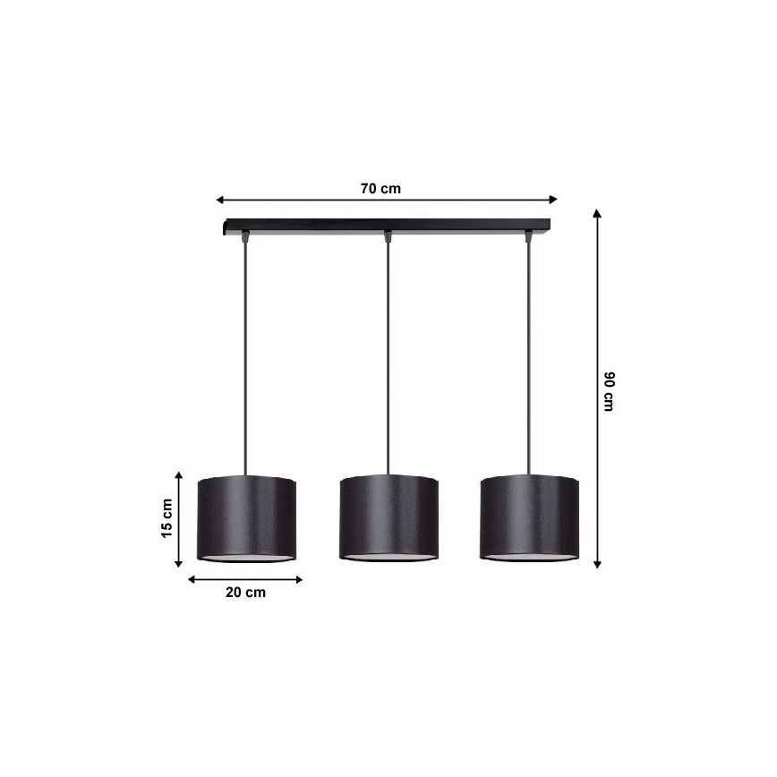 Lampadario a sospensione con filo TUZ 3xE27/60W/230V