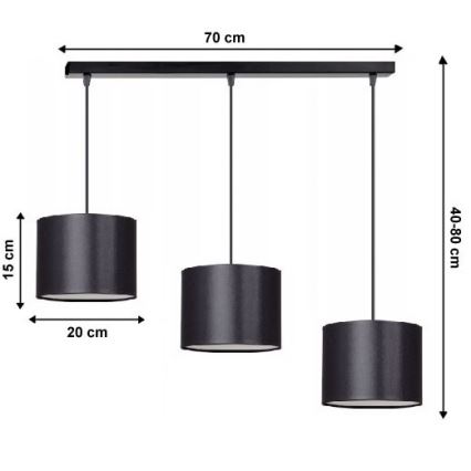 Lampadario a sospensione con filo TUZ 3xE27/60W/230V