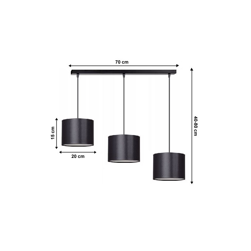 Lampadario a sospensione con filo TUZ 3xE27/60W/230V