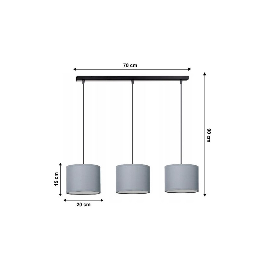 Lampadario a sospensione con filo TUZ 3xE27/60W/230V