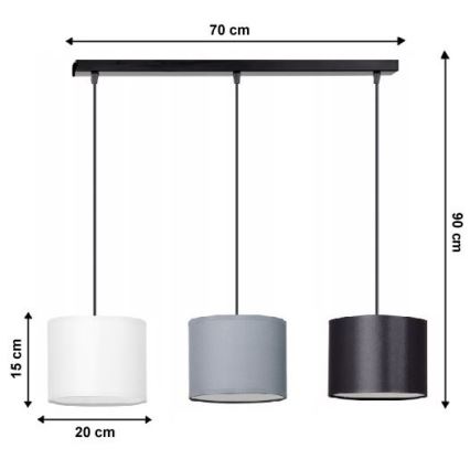 Lampadario a sospensione con filo TUZ 3xE27/60W/230V