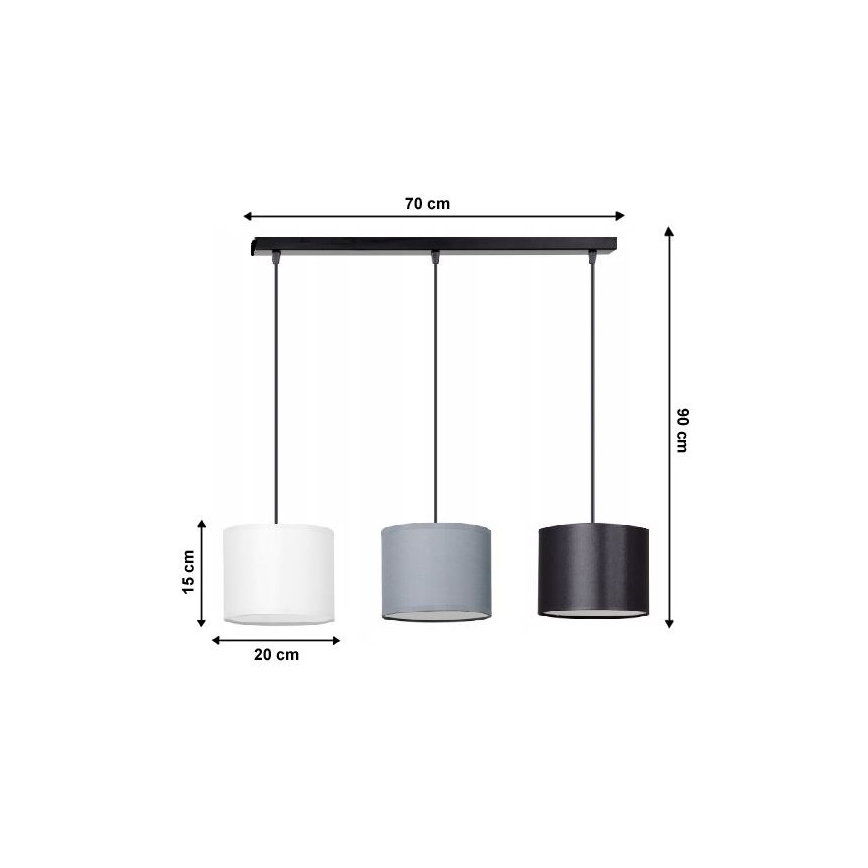 Lampadario a sospensione con filo TUZ 3xE27/60W/230V