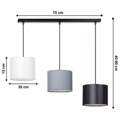 Lampadario a sospensione con filo TUZ 3xE27/60W/230V