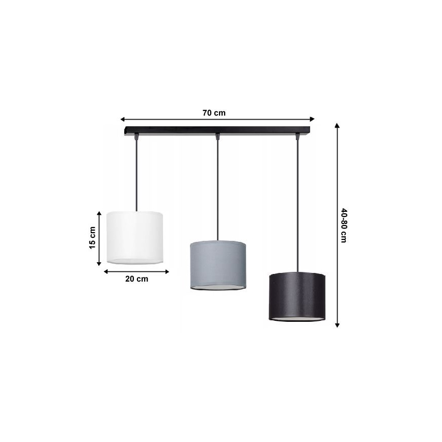 Lampadario a sospensione con filo TUZ 3xE27/60W/230V