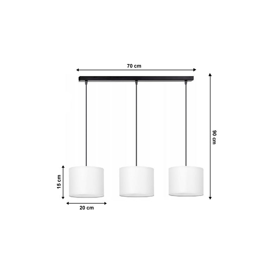 Lampadario a sospensione con filo TUZ 3xE27/60W/230V