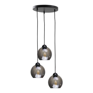 Lampadario a sospensione con filo UNO 3xE27/60W/230V nero/fumé
