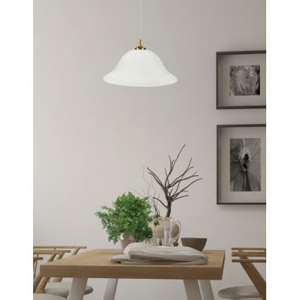 Lampadario a sospensione con filo VERA 1xE27/60W/230V oro/bianco