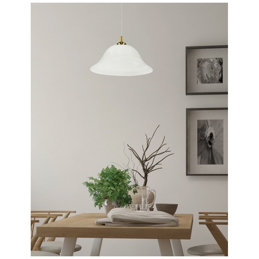 Lampadario a sospensione con filo VERA 1xE27/60W/230V oro/bianco